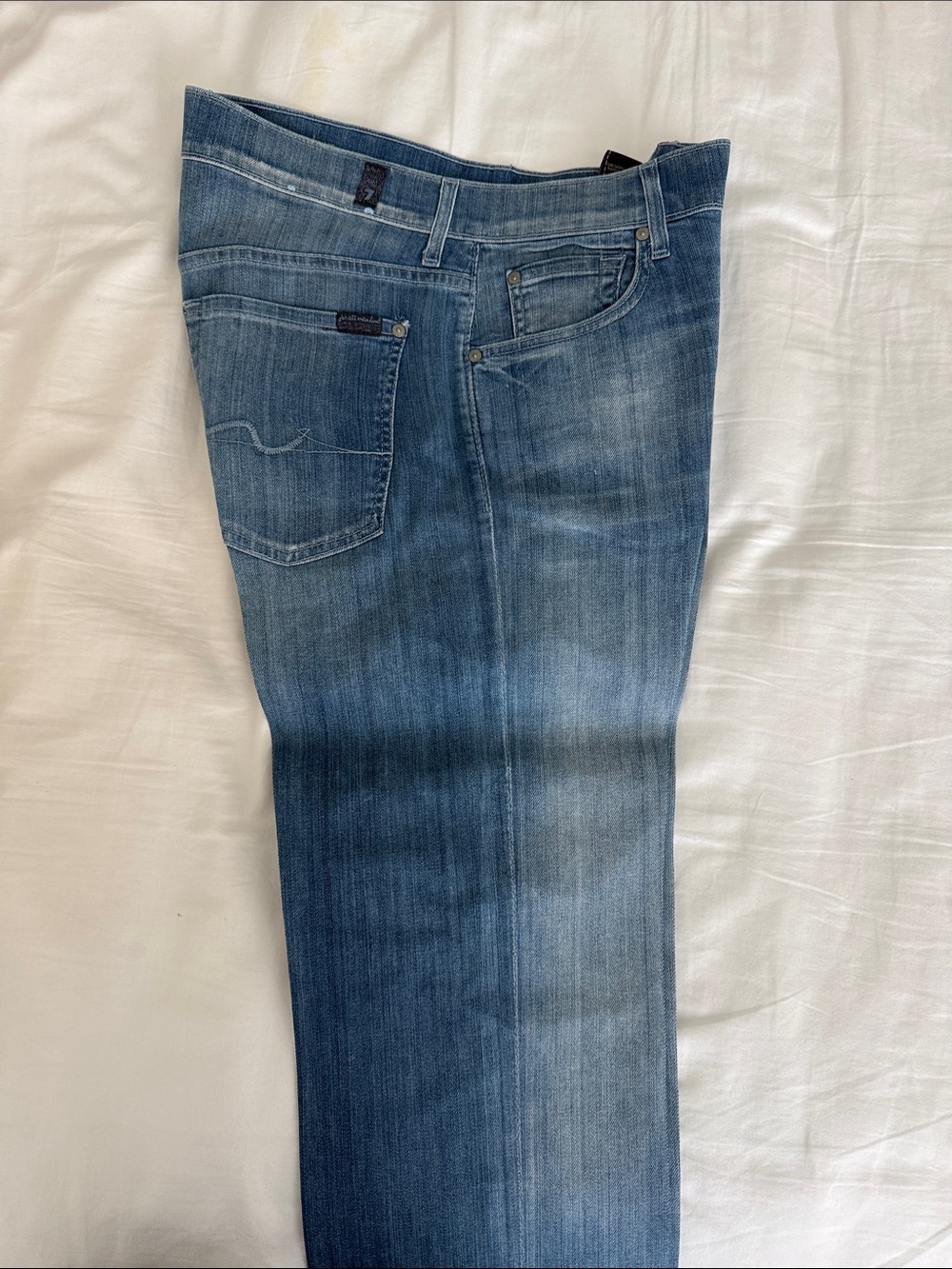 7 For All Mankind Slim Straight Jeans in Medium Blue Wash